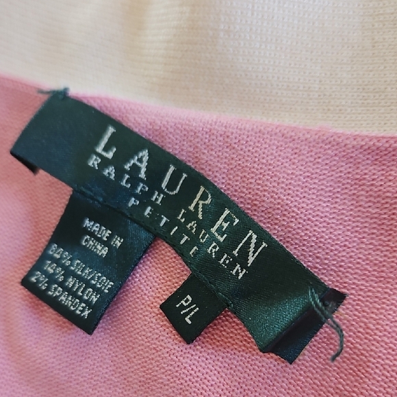 Lauren Ralph Lauren Pink and Cream Cardigan - Picture 2 of 4